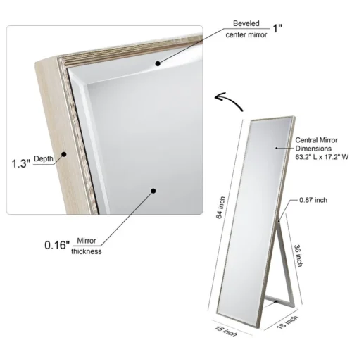 0004220 golbahar modern contemporary beveled cheval mirror