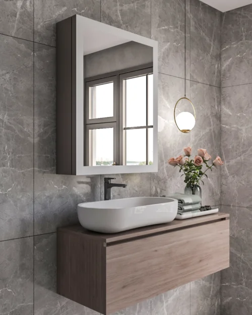 Biri illuminated mirror unit with storage - Image 6