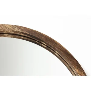 Kiko Round wall mirrors with natural wood frame - Image 4