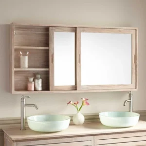 Bashoon bathroom mirror with storage unit