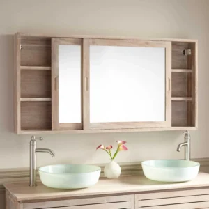 Bashoon bathroom mirror with storage unit - Image 4