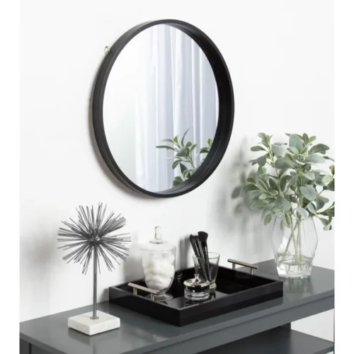 Round black wall mirror - Image 3