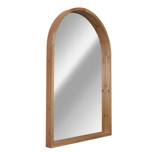 Curvata Hanging Wall Mirror Arched Wood Frame - Image 3