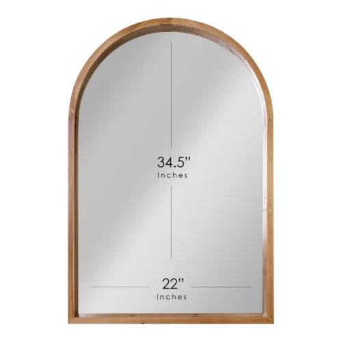 Curvata Hanging Wall Mirror Arched Wood Frame - Image 6
