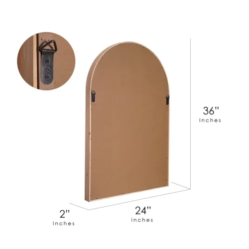 Curvata Hanging Wall Mirror Arched Wood Frame - Image 7