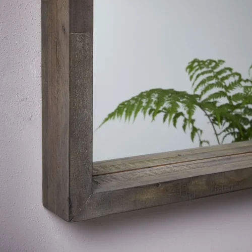 0005804 caram rectangle wall mirror with wooden frame