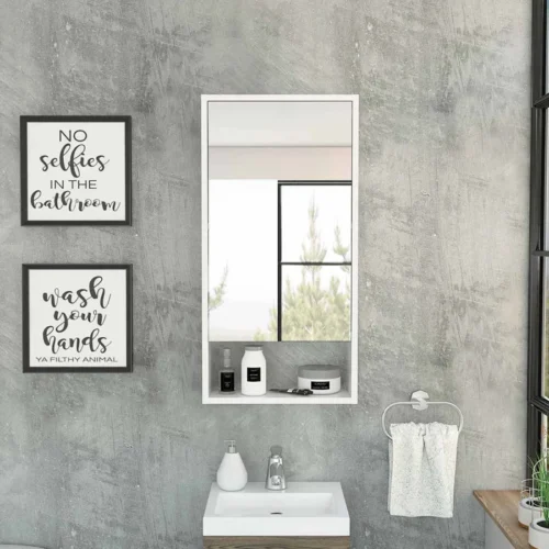 Talis modern bathroom mirror with cabinet - Image 3