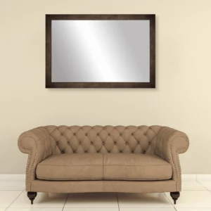 Tiba rectangular wall mirror with brown frame - Image 4