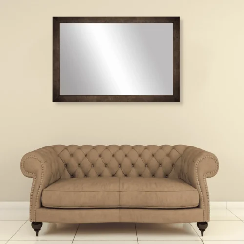 Tiba rectangular wall mirror with brown frame - Image 4