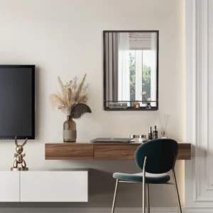 Davis rectangular wall mirror with metal frame - Image 7