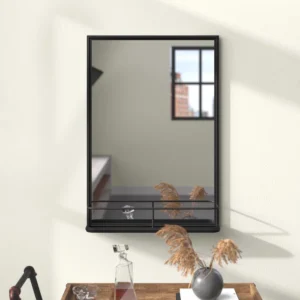 Davis rectangular wall mirror with metal frame - Image 8