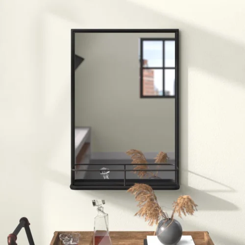 Davis rectangular wall mirror with metal frame - Image 8