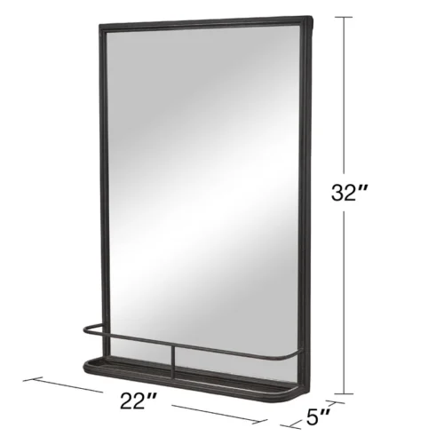 Davis rectangular wall mirror with metal frame - Image 14