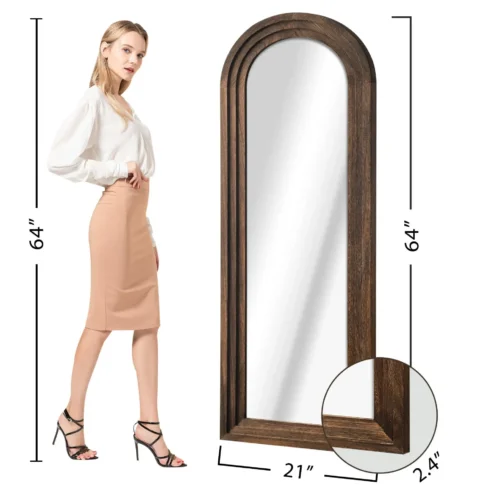 Guernsey Full Length Stand Mirror with Wood Frame - Image 7