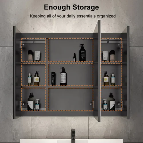Boni Modern Bathroom Mirror with Cabinet - Image 4