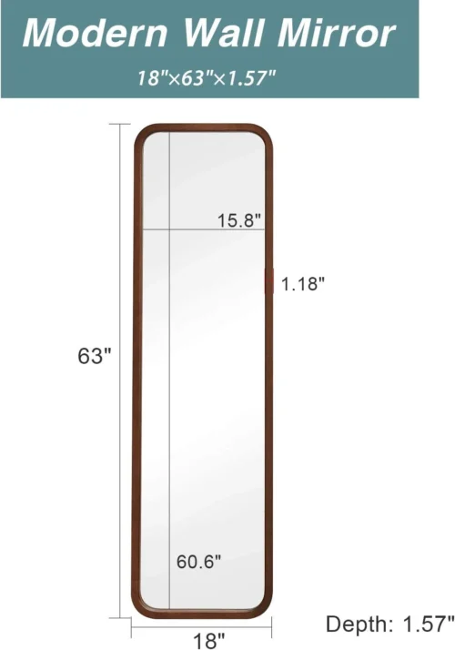 Zadi Full Length Mirror with Wooden Frame - Image 8