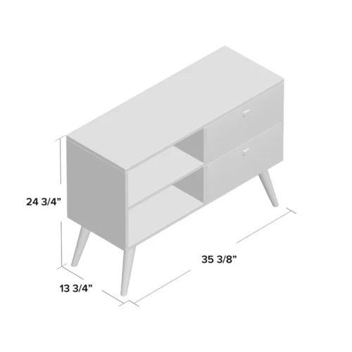 Diva TV Stand for TVs up to 32 inches, White - Image 4