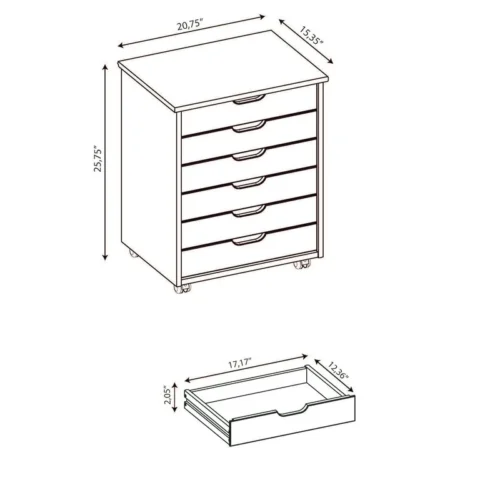 Breshay 6 Drawer Rolling Storage Chest