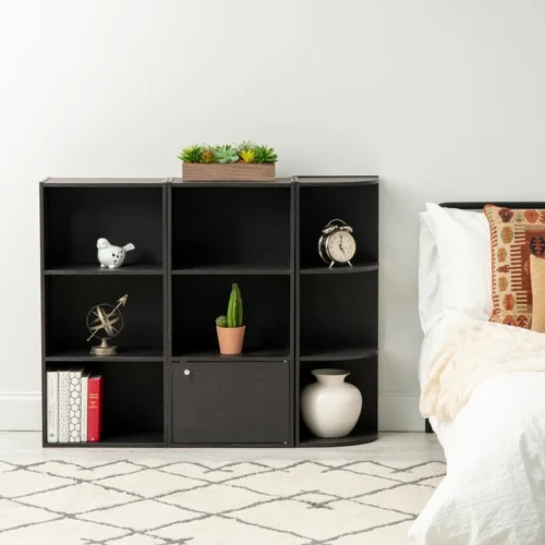 0003005 daizzy black corner shelf unit 3 shelves