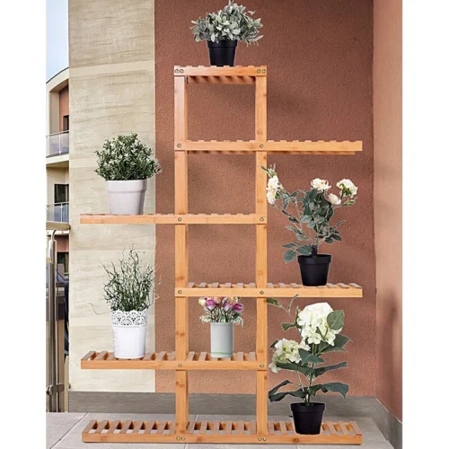 Edolas 6-Shelf Bamboo Shelving Unit - Image 3