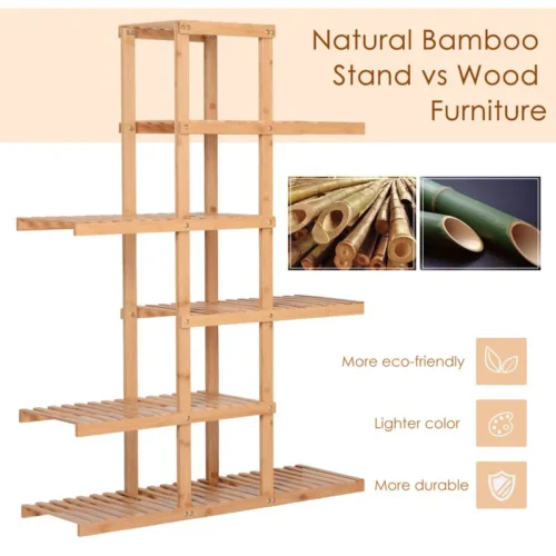 Edolas 6-Shelf Bamboo Shelving Unit - Image 4