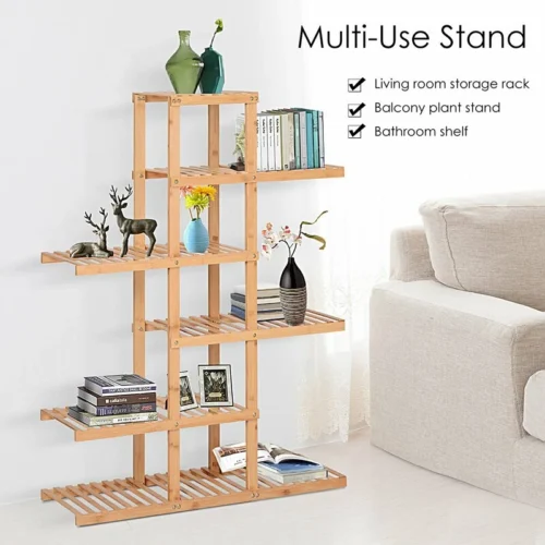 Edolas 6-Shelf Bamboo Shelving Unit - Image 6