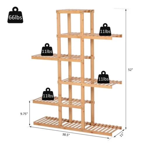 Edolas 6-Shelf Bamboo Shelving Unit - Image 7