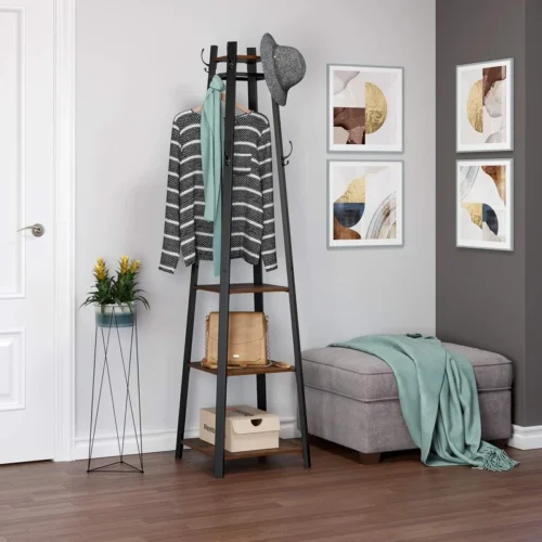 0003126 vita metal garment rack with shelves