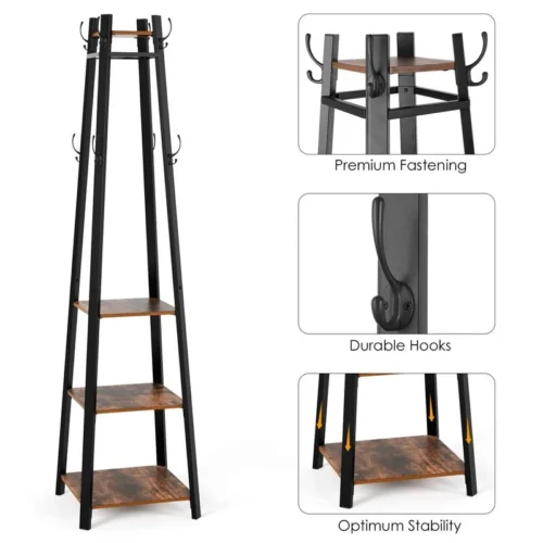 0003128 vita metal garment rack with shelves