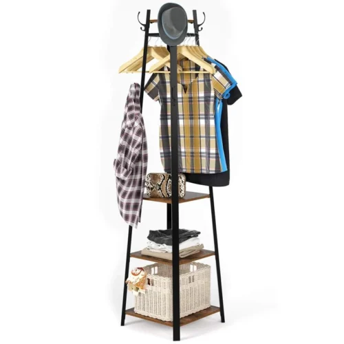 0003130 vita metal garment rack with shelves