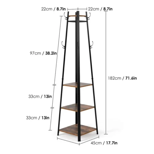 0003132 vita metal garment rack with shelves