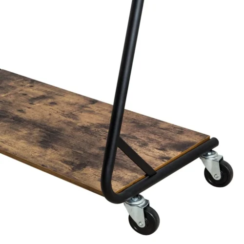0003135 luxe rolling clothes rack double rod