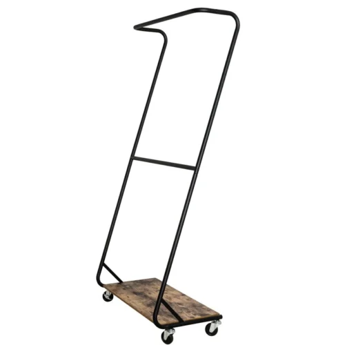0003136 luxe rolling clothes rack double rod