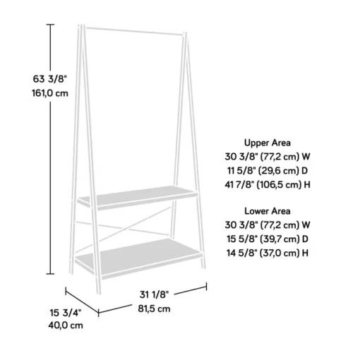 0003166 guru wood and metal clothes rack