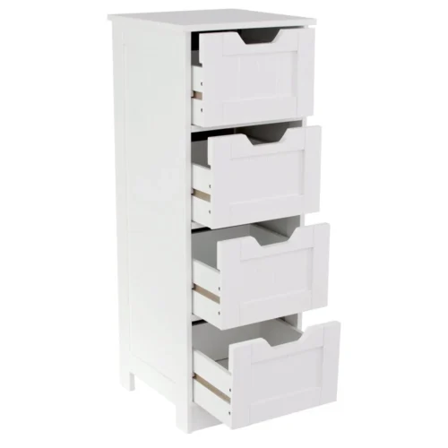 Bath Vida Priano Bathroom 4 Drawer Floor Standing Cabinet Unit Storage Wood