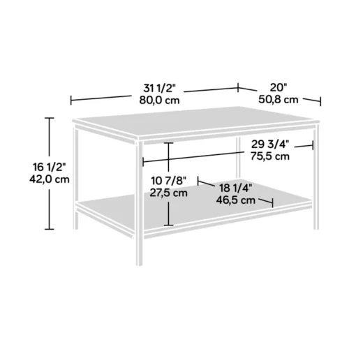 0006141 kavalli steel and wood coffee table 2 tier