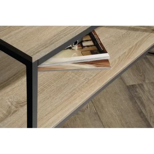 0006150 kavalli steel and wood coffee table 2 tier