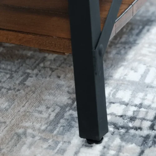 0006296 bleak wood and metal coffee table with storage