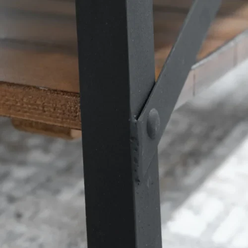 0006298 bleak wood and metal coffee table with storage