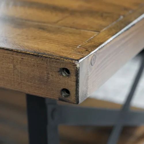 0006299 bleak wood and metal coffee table with storage
