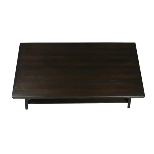 0006310 bleak wood and metal coffee table with storage