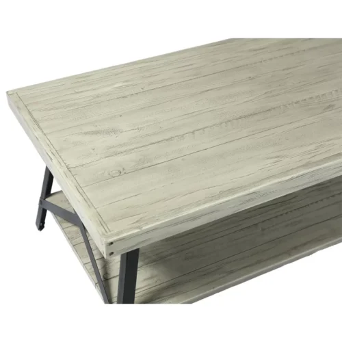 0006313 bleak wood and metal coffee table with storage