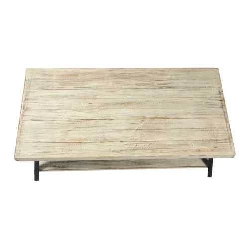 0006316 bleak wood and metal coffee table with storage