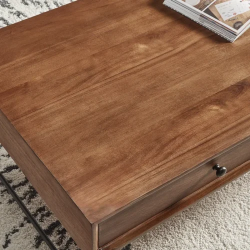 0006401 itano wood coffee table with drawers