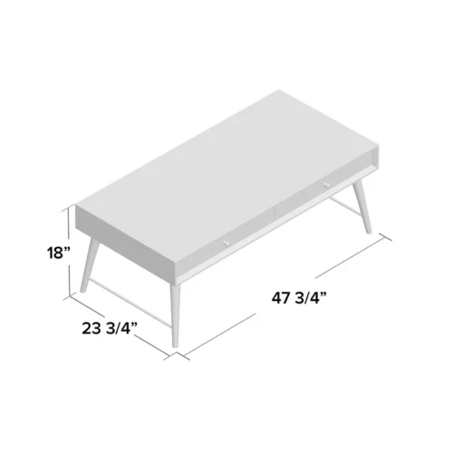 0006404 itano wood coffee table with drawers