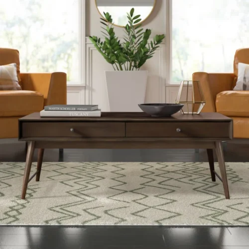 0006406 itano wood coffee table with drawers