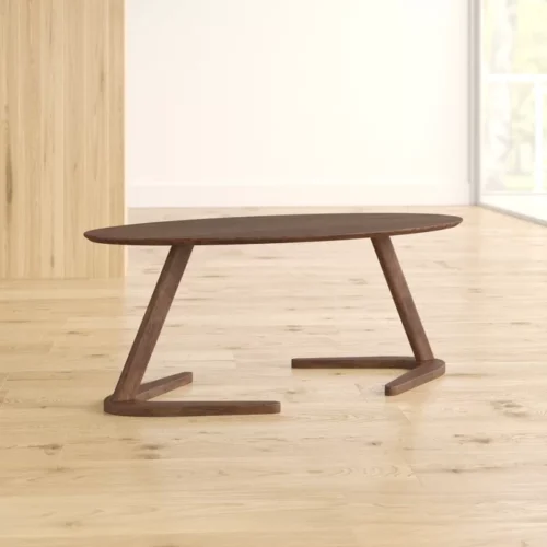0006593 doya oval wood coffee table brown