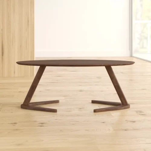 0006595 doya oval wood coffee table brown