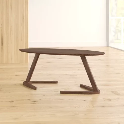 0006596 doya oval wood coffee table brown