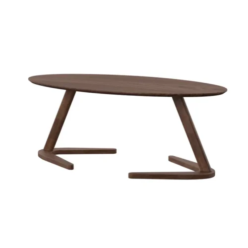 0006599 doya oval wood coffee table brown